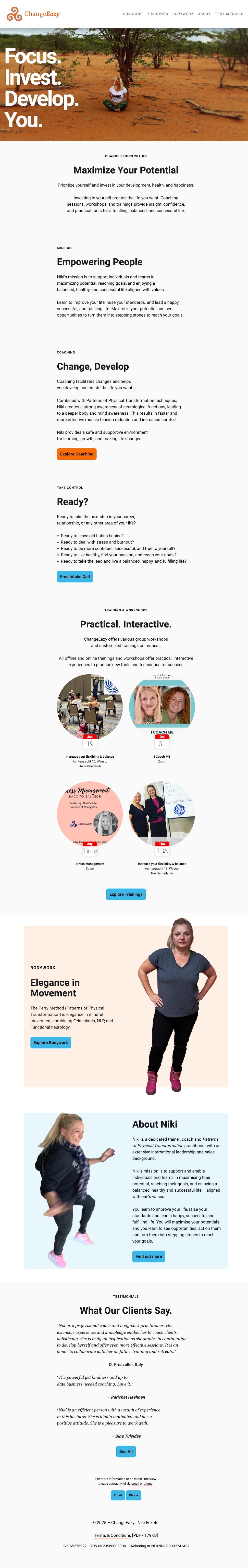 screenshot of website