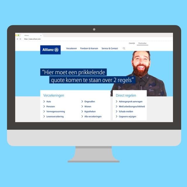 screenshot of Allianz website