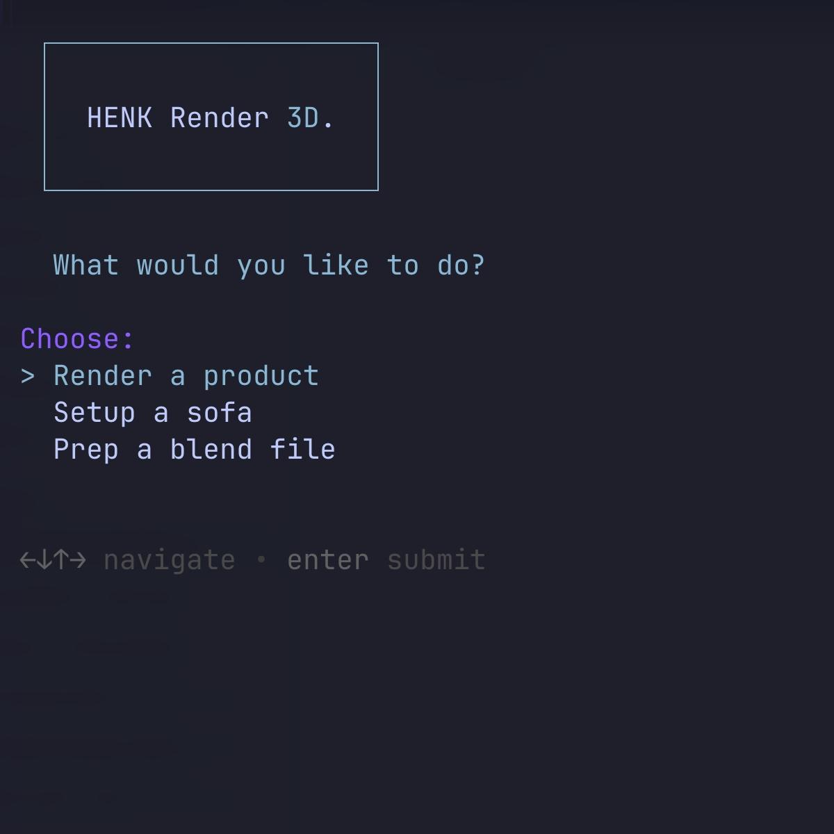 Render manager terminal interface