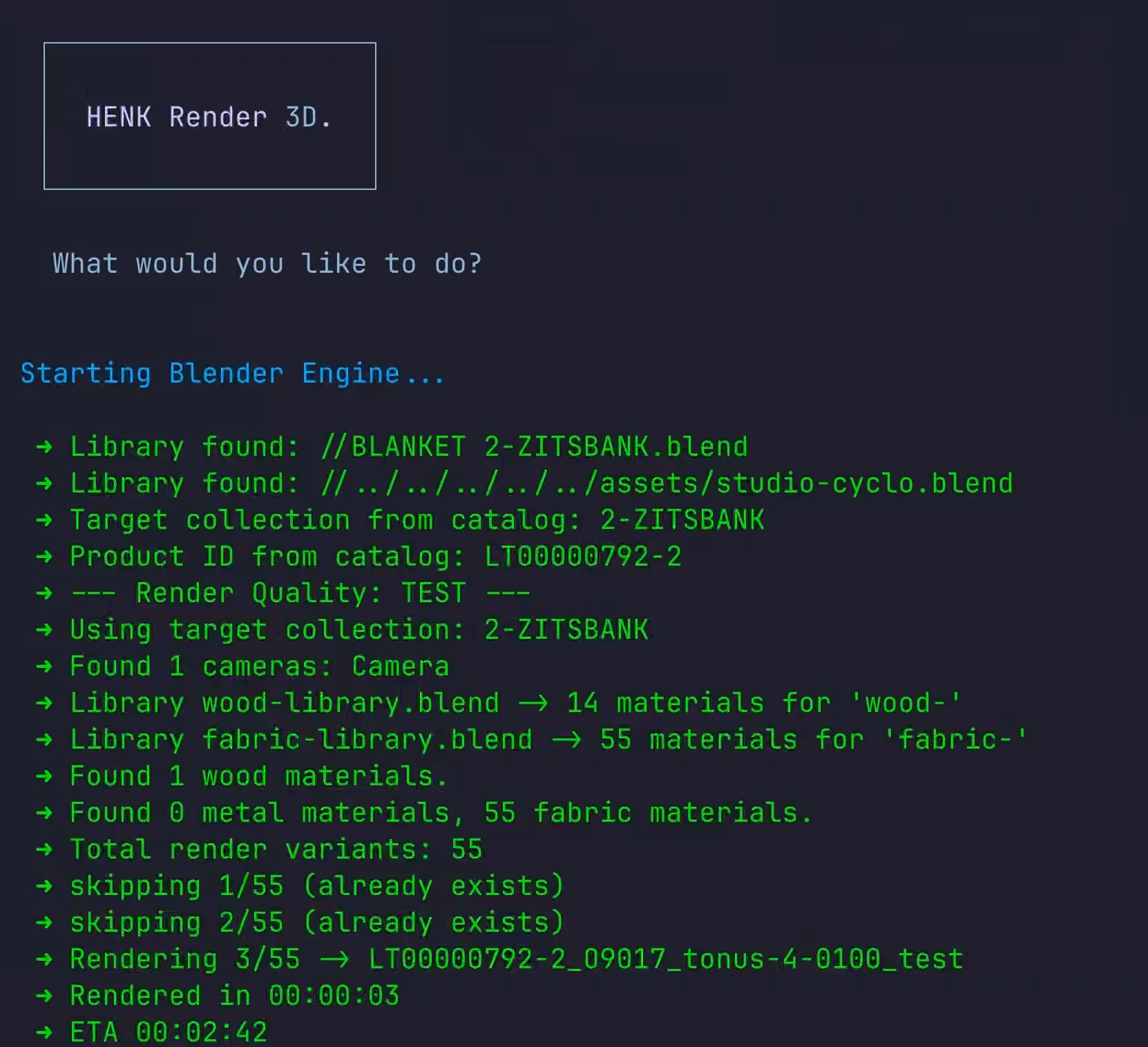 Automated batch rendering