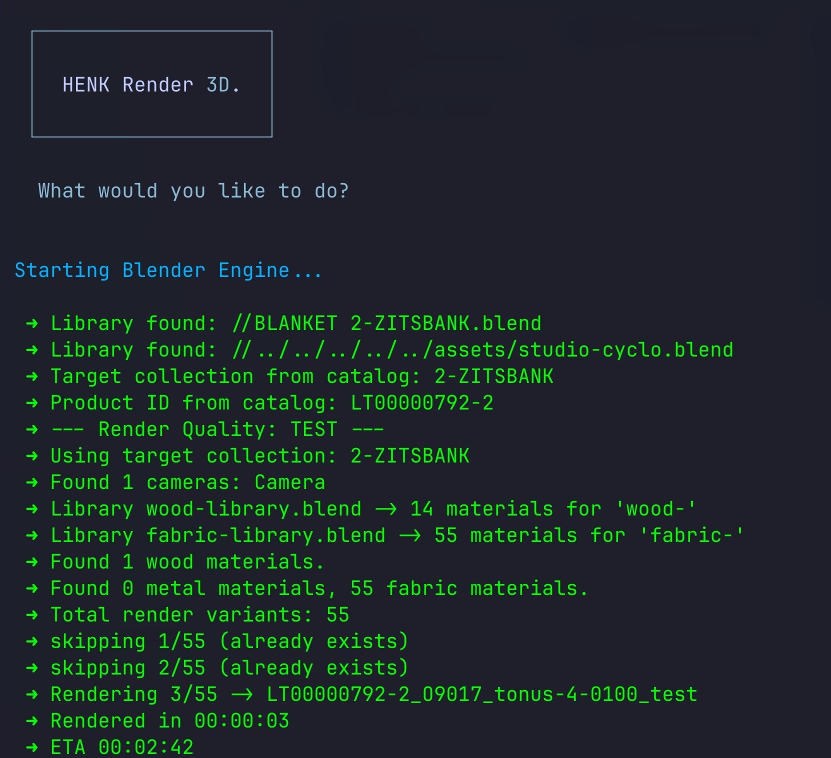 Automated batch rendering