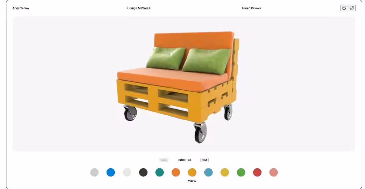 pallet sofa configurator