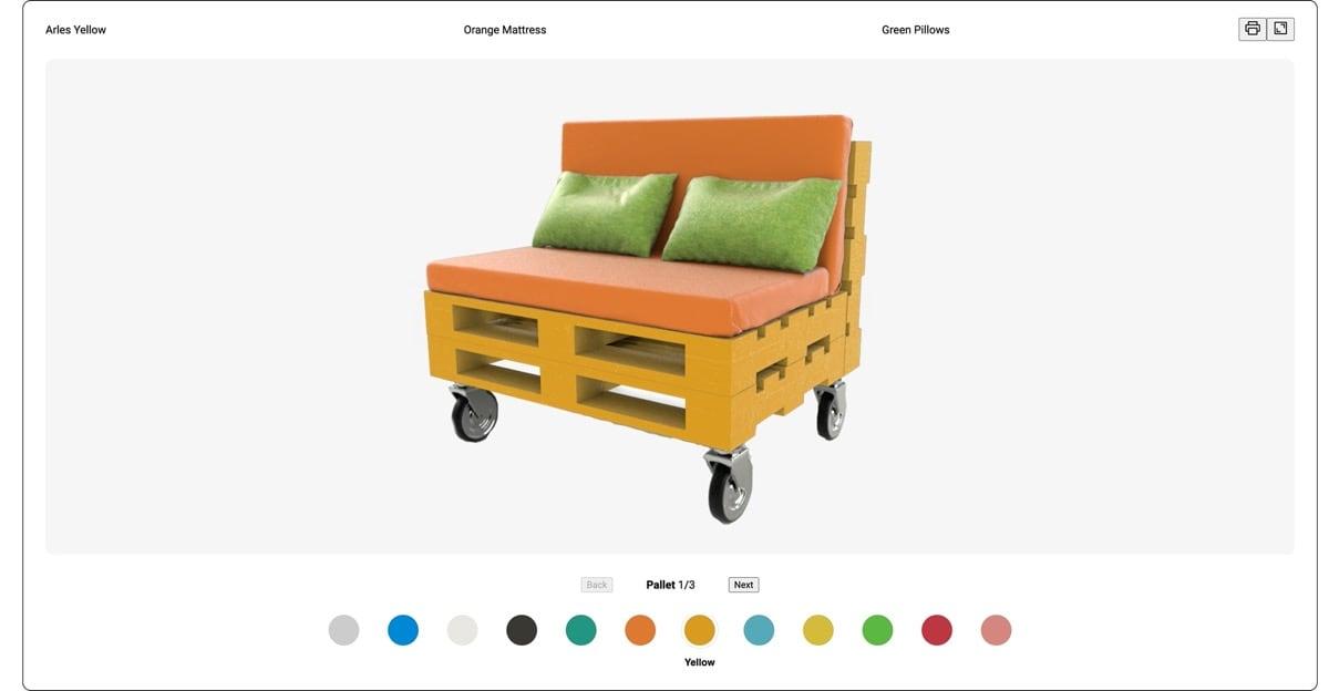 pallet sofa configurator