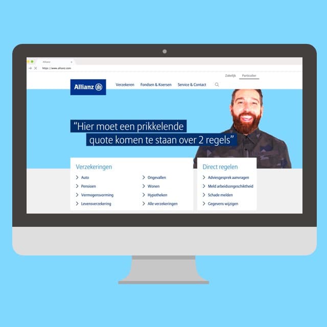 screenshot of Allianz website